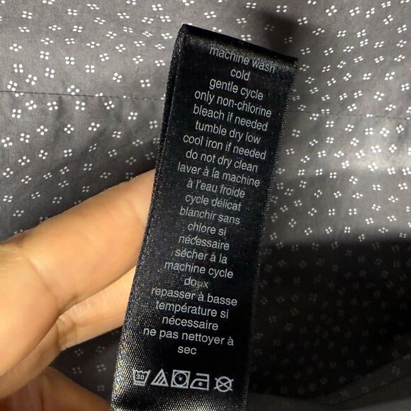 John Varvatos Atomic Gray Print Short Sleeve Button Down Shirt L - Picture 3 of 9